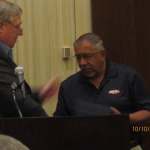 Ruben Amaya receives award from Mike McGregor